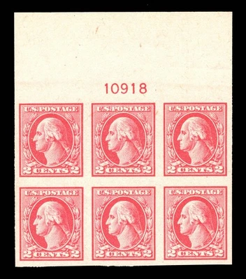 MOMEN: US STAMPS #532 MINT OG NH INTACT PLATE BLOCK OF 6 XF LOT #96102 - Image 1 of 2
