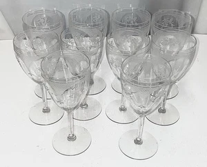 10 Fostoria Glass 1923-29 Elegant VIRGINIA #267 Etched 7" Tall 9oz Water Goblets - Picture 1 of 5