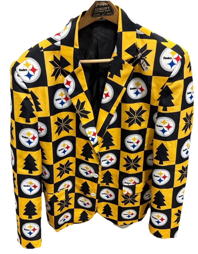 Blazer de Navidad para hombre Pittsburgh Steelers 46 negro dorado terribles toallas ventilador Foto 1 de 1