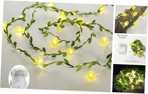 Lemon Decor String Lights Battery Operated Light String 10FT 30LEDs Lemon Vine - Picture 1 of 7