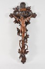 C50V25- Wandkreuz Kruzifix Holz geschnitzt 19.Jh