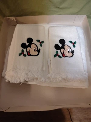 Disney 3 Toallas de Navidad Mickey Mouse 2 Manos 1 Baño 100% Algodón Hecho en EE. UU. Foto 1 de 4