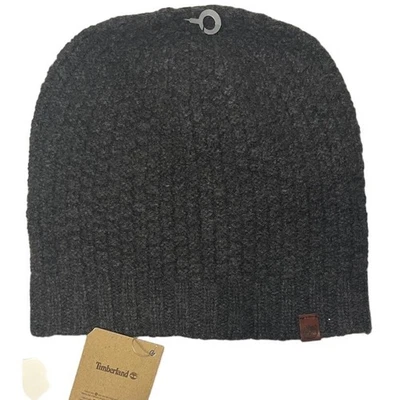 Timberland GORRO TEJIDO HOLGADO sombrero - Gris - Lana de cordero - Nuevo con etiquetas Foto 1 de 4