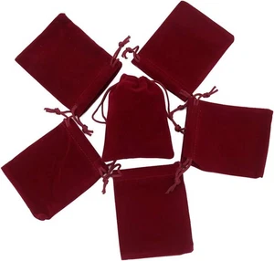 HRX Package Mini Velvet Gift Bag with 1 Count (Pack of 20), Burgundy red  - Picture 1 of 7