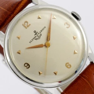 AUTHENTIC ULYSSE NARDIN MANUAL WIND ST STEEL WATCH SWISS VINTAGE WORKING WELL - Picture 1 of 12