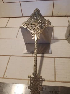Cruz de Mano Etíope Ortodoxa Copta Cristiana Deco África 10.25"x3.75" 🇧🇴 💒 - Imagen 1 de 19