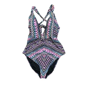 Traje de baño de una pieza estampado control abdominal bar III talla grande - Imagen 1 de 4