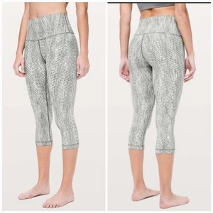 Lululemon Wunder Under Crop Tight Leggings Gr. 4 Hose Pfeil Jaquard grau - Bild 1 von 10