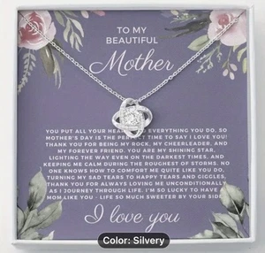 1pc To My Beautiful Mother Necklace Card, W/O Box, Gift For Mothers, For Her - Picture 1 of 4