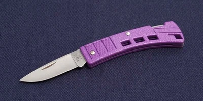 Navaja de bolsillo Buck 425bl BuckBrite púrpura 1989 vintage sin usar con caja Foto 1 de 4