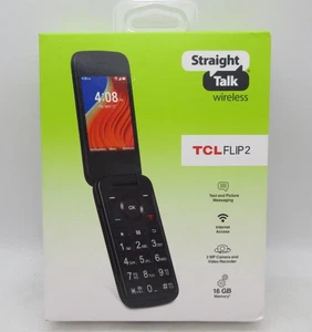 Straight Talk TCL Flip 2 FLIP2 16 GB Negro Prepago Teléfono Abatible Básico Nuevo - Imagen 1 de 2