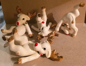 1976 Weihnachten Vintage Fitz and Floyd Tumbling Rentier 4 Stück Set NEUWERTIG! - Bild 1 von 18