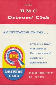 THE B.M.C. DRIVERS CLUB. 1963 ORIGINAL BROCHURE. MOTORING. - Picture 1 of 1