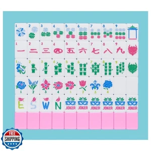 Jongyance American Mahjong Fliesen Set (rosa) mit Tragetasche und Zubehör,  - Bild 1 von 5
