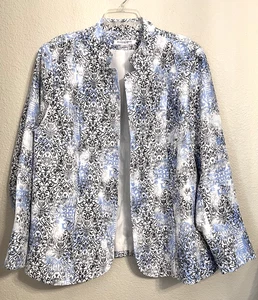 Women 20W Open Front Long Sleeve Cardigan Light Jacket Blazer Lined Pockets - Picture 1 of 23