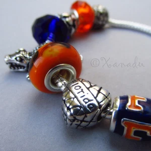 Florida Alligatoren europäisches Bettelarmband mit blau orange University of Florida Logo - Bild 1 von 7
