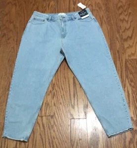 NWT Abercrombie & Fitch Size 34 18L Curve Love ‘80s High Rise Blue Jeans Mom - Picture 1 of 9