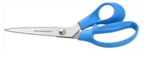 Blue Dragonfly 9" Heavy Crafting Scissors Stainless Steel Blue Handle - Picture 1 of 2