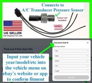 fits Ram A/C Transducer Pressure Sensor Air Conditioning Connector Plug AC Wire - Picture 1 of 1