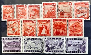Austria. SC#500-515 (no #503) Scenic Set SCV$76+ MNH, MHOG, Used. - Picture 1 of 1