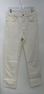 Asos Design Mens 30 Straight Leg Jeans Ecru Ivory Five Pockets Belted 126964640 - Picture 1 of 3