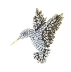 Flying Humming Bird Rhinestone Pin Brooch Broach Pendant - Picture 1 of 3