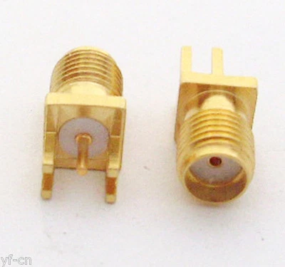 100pcs Gold SMA Female Jack Solder Edge PCB Mount RF Coaxial Connector 13.7mm - Image 1 of 3