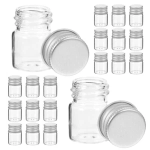 48 Pcs Airtight Glass Bottle Powder Jars Little Bottles with Lids Tiny Vials - Imagen 1 de 12
