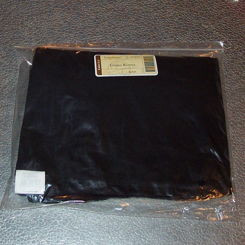 Longaberger Black CORNER HAMPER Basket Liner ~ Brand New Includes FREE SHIPPING! Cover