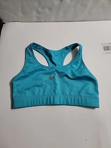 Nike YOUTH Swoosh Logo Racerback Sports Bra In Blue BV Size SMALL - Picture 1 of 4