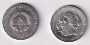 DDR Gedenk Münze 20 Mark Liebknecht Luxemburg 1971 Silber (144829) - Bild 1 von 1