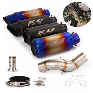 For Kawasaki Z900 2023 Exhaust Tips Black Mid Link Pipe Muffler Slip on System - Picture 1 of 12