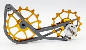 SwishTi Titanium Road Cycle Oversized Pulley Wheel Cage for 11s Sram eTap Gold - Picture 1 of 12