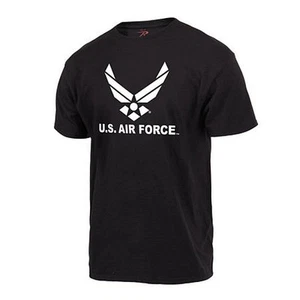 US Air Force Licensed T-shirt USAF Logo Korea Vietnam OEF OIF Veteran Vet Black - Picture 1 of 3