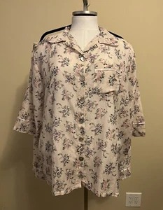 NEW Papinelle Size XXL Pink Floral 2 Piece Silk Blend Pajama Set $89 - Picture 1 of 7