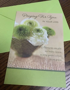 Sympathy Praying For You In Your Loss Blessed Love 5”x7” Religious Greeting Card - Picture 1 of 9