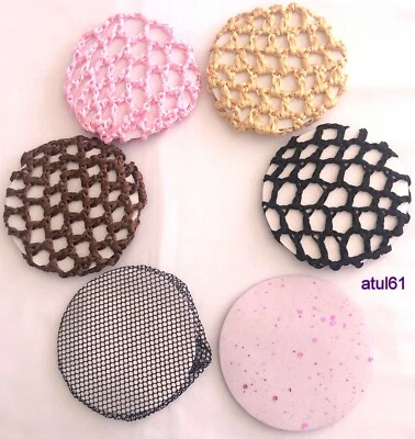 Mesh Bun Hair Nets Ballet Dance Fancy Dress Stage Gymnastics Women's Girls - Image 1 of 4
