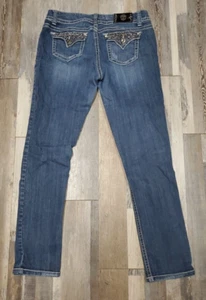 Grace In LA USA Size 31x29 Mid 8" Rise Embellished Woman's Denim Jeans - Bild 1 von 6