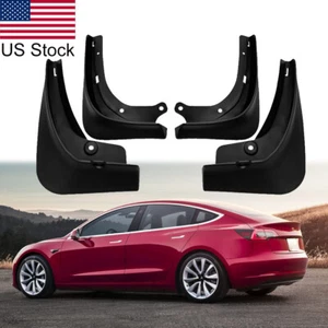 4pcs No Drilling Mudguard Mud Flap Splash Guard For Tesla Model 3 2017-2023 - Picture 1 of 13