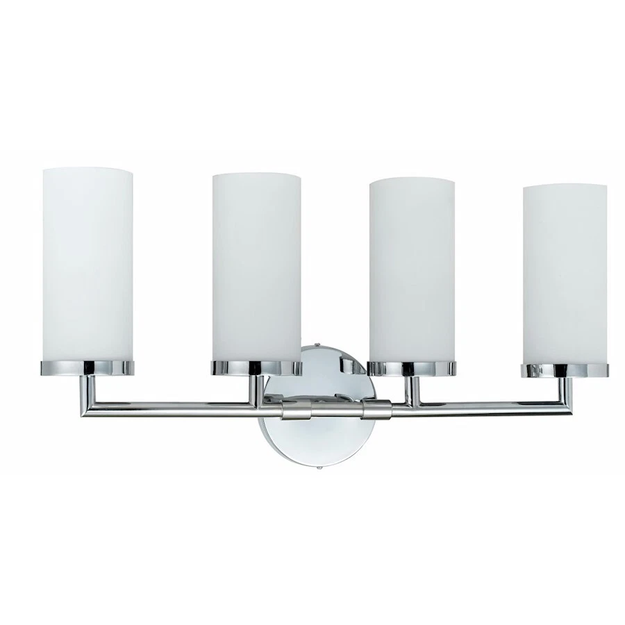Cal Lighting GU24 Socket, 4 Light Vanity Light, Chrome/White, 12" - LA-8504-4 - Image 1 of 1