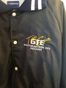 Galloway Herren Jacke Nylon Bomber Baseball Style Navy Vintage 80s Large GTE - Bild 1 von 8