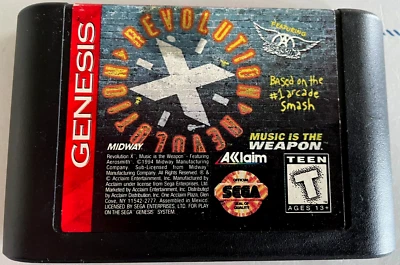 Revolution X Sega Genesis Video Game  - 1994 - Aerosmith!  Game Only - Image 1 of 3
