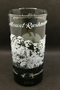 Vintage Mount Rushmore Black Highball Glass Tumbler Black Hills South Dakota - Picture 1 of 12