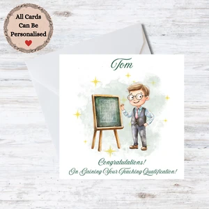 Tarjeta Personalizada Masculino Maestro - Felicitaciones Califica Nombre Personalizable - Imagen 1 de 1