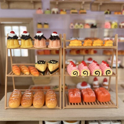Miniatura Escala 1/12 Panadería Comida Pastel Estante Casa de Muñecas Cocina Exhibición Soporte Foto 1 de 4
