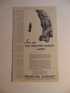 1930 WAUKESHA MOTORS Taglia il mercato dei trattori pubblicità stampa d'epoca - Foto 1 di 1