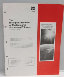 Kodak Biological Treatment Photo Processing Effluents Guide 1975 J-46 USED B130 - Picture 1 of 2