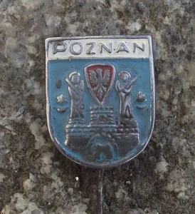 Antique Poznan Polish City Poland Heraldic Crest Official Coat of Arms Pin Badge - Picture 1 of 2
