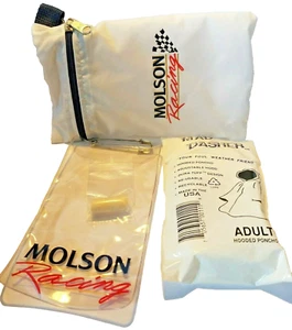 Distribuidores de carreras Molson años 90 bolsa con cremallera poncho tapón para orejas soporte para pase de plástico - Imagen 1 de 7