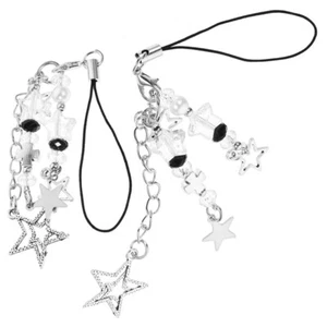 2 Pcs Pentagramm-Handykette Lanyard Perle Kawaii Telefonanhänger - Zdjęcie 1 z 12